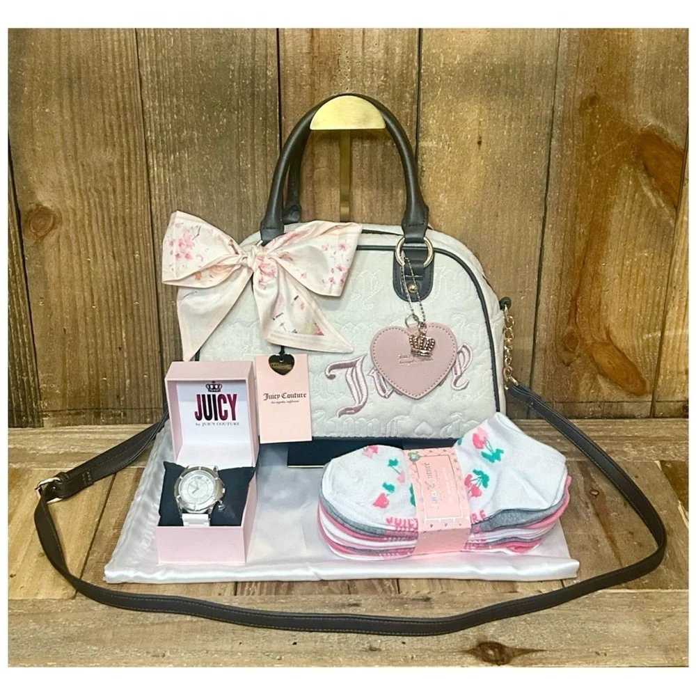 Juicy Couture White and Black Satchel